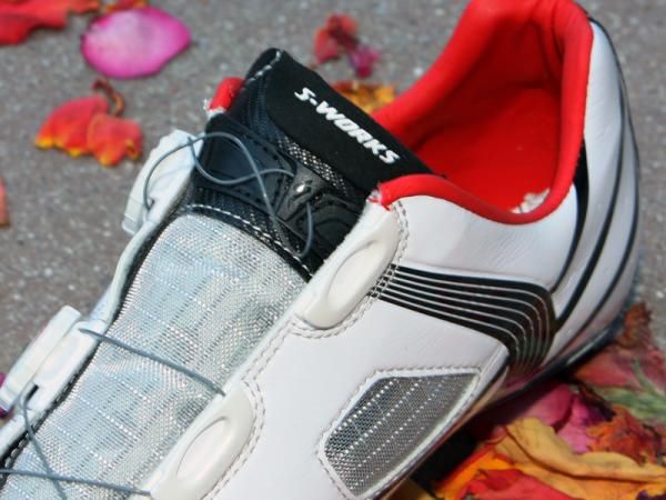 Open-backed lace guides make it easier to get the shoes on and off.
