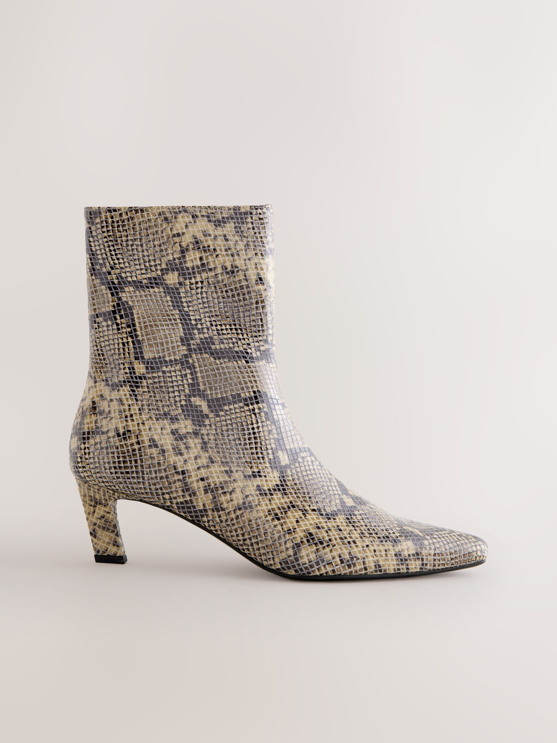 Snake Forever Comfort&amp;reg; Chisel Toe Heeled Ankle Boots