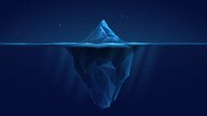 A digital rendering of an iceberg.