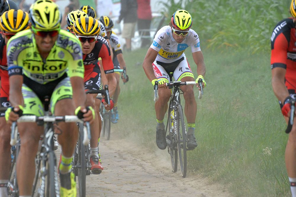 Peter Sagan takes his own path during stage 4.
