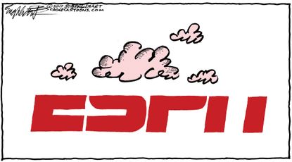 Editorial Cartoon U.S. ESPN layoffs sports entertainment TV