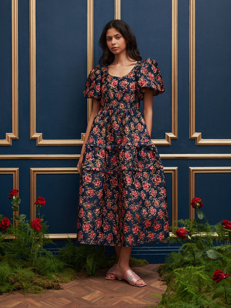 Dream Fable Jacquard Midi Dress