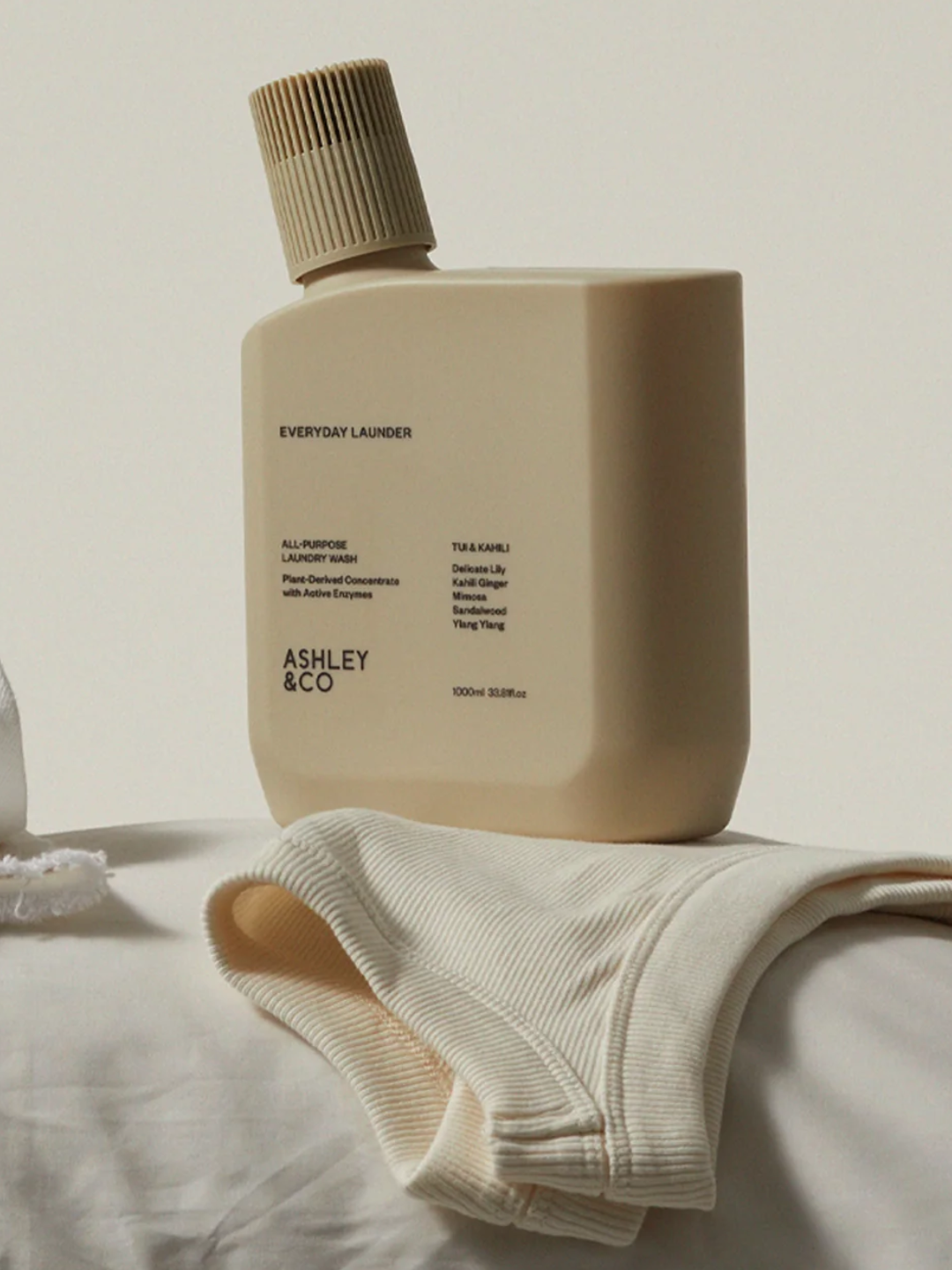 A bottle of tui and kahili scented laundry detergent from Ashley &amp;amp; Co