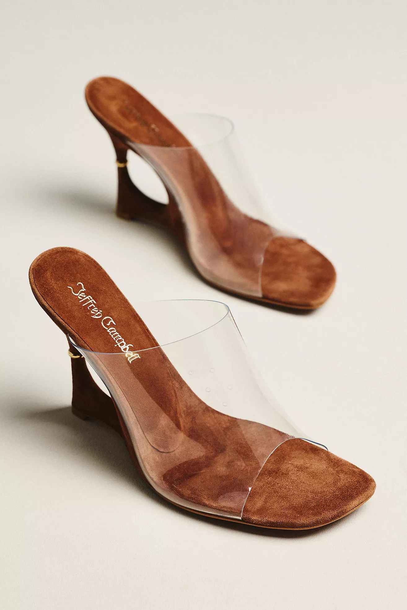 Jeffrey Campbell Booyah Clear Cut-Out Wedge Heels
