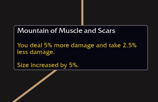 An image showing the Mountain of Muscle and Scars node on the Colossus Hero Tree in World of Warcraft: The War Within, which increases your size by 5%.