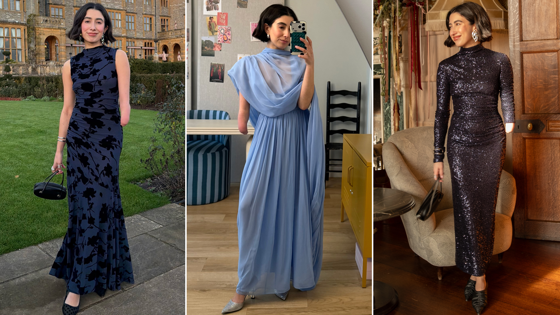 April Lockhart wearing winter dresses