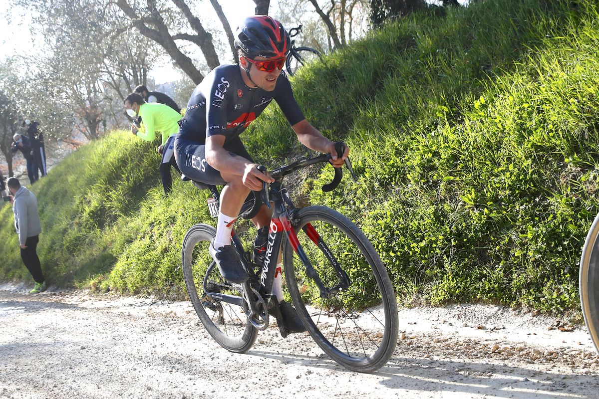 Strade Bianche 2021 - 15th Edition - Siena - Siena 184 km - 06/03/2021 - Tom Pidcock (GBR - Ineos Grenadiers) - photo Luca Bettini/BettiniPhotoÂ©2021