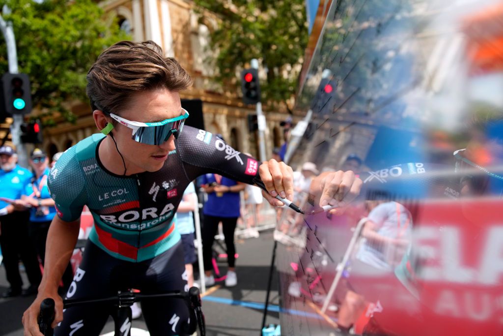 Jai Hindley (Bora-Hansgrohe) signing up at the season starting Tour Down Under in Australia