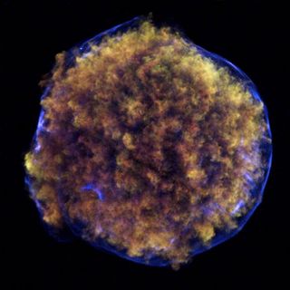 Tycho's supernova remnant, Tycho for short, was first seen from Earth in 1572 when, as an exploding star, it was so bright it was visible during the day.