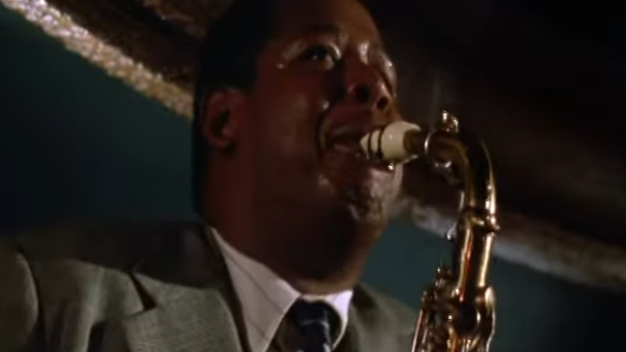 Forest Whitaker blowing the sax in Bird