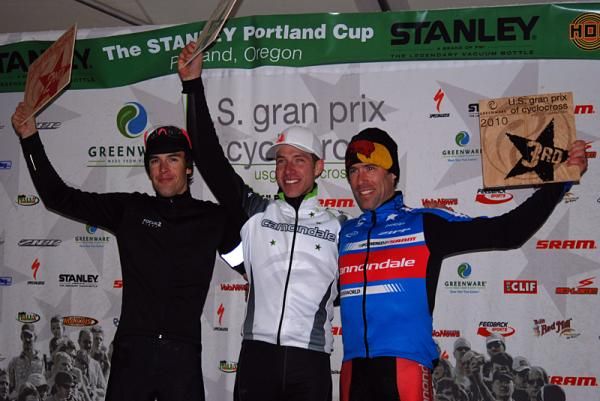 The podium on day 1 in Portland: Chris Jones, Jeremy Powers and Tim Johnson