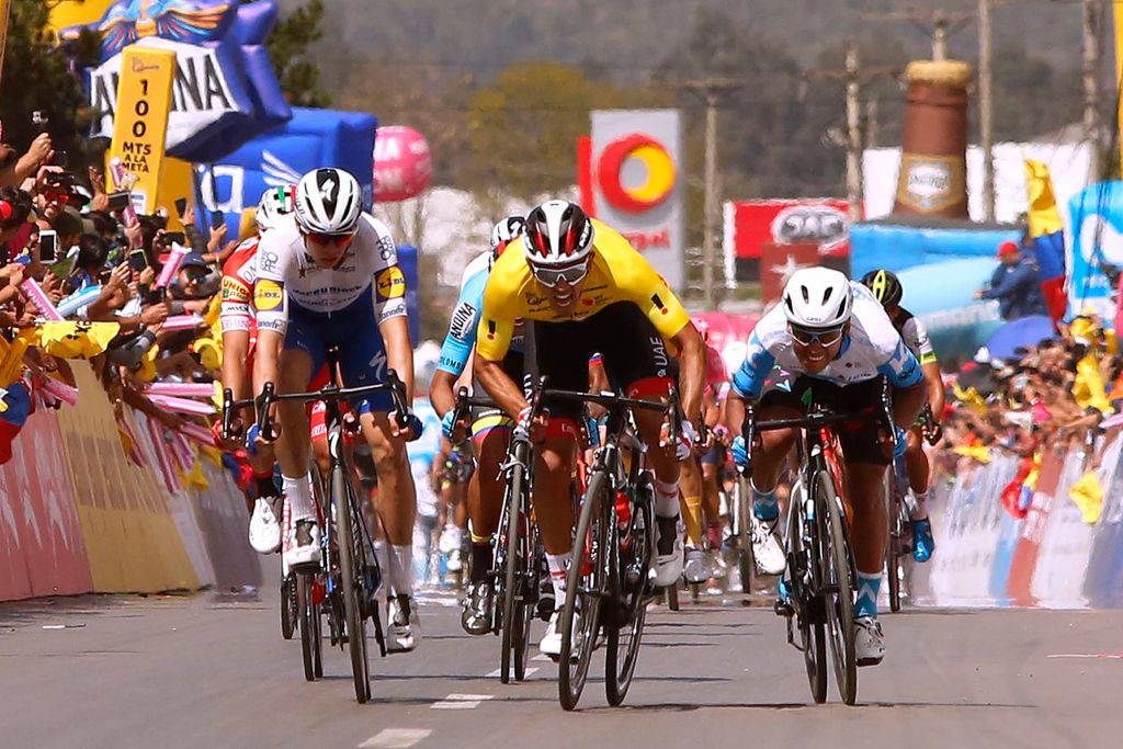 Juan Sebastian Molano (UAE Team Emirates) in the yellow points jersey at Tour Colombia 2.1