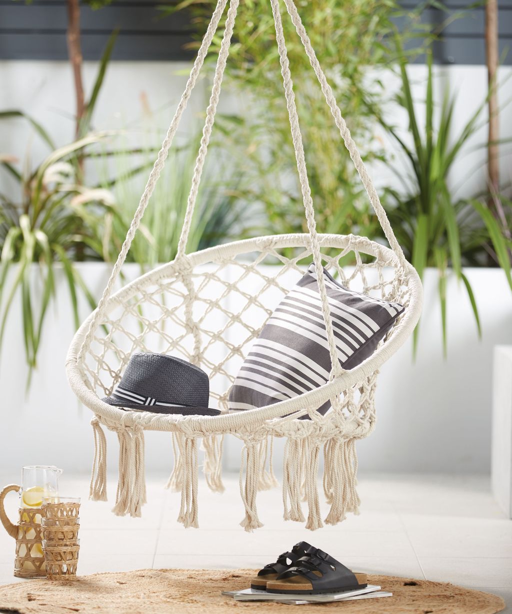 Aldi's boho hanging chair is the perfect Wayfair dupe at 39.99 Real