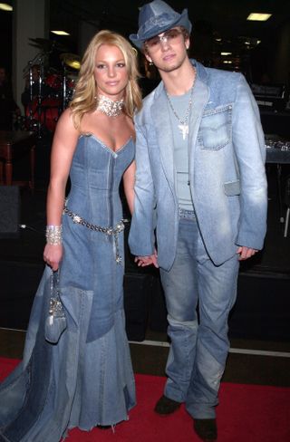 Britney Spears and Justin Timberlake, arriving at the 28th annual American Music Awards, held at the Shrine Auditorium