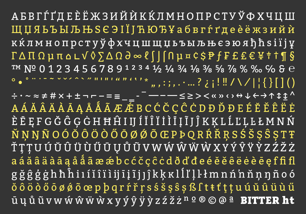 Best free fonts: Sample of Bitter