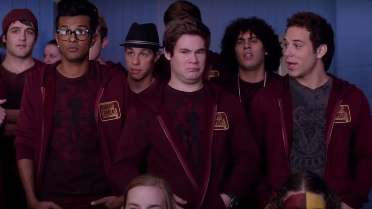 Skylar Astin, Adam Devine, and Utkarsh Ambudkar in Pitch Perfect