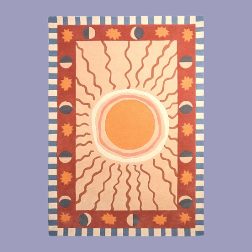 Soteria Wool Tufted Rug in Orange