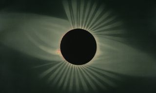 An artistic depiction of the July 29, 1878 total solar eclipse by E.L. Trouvelot.