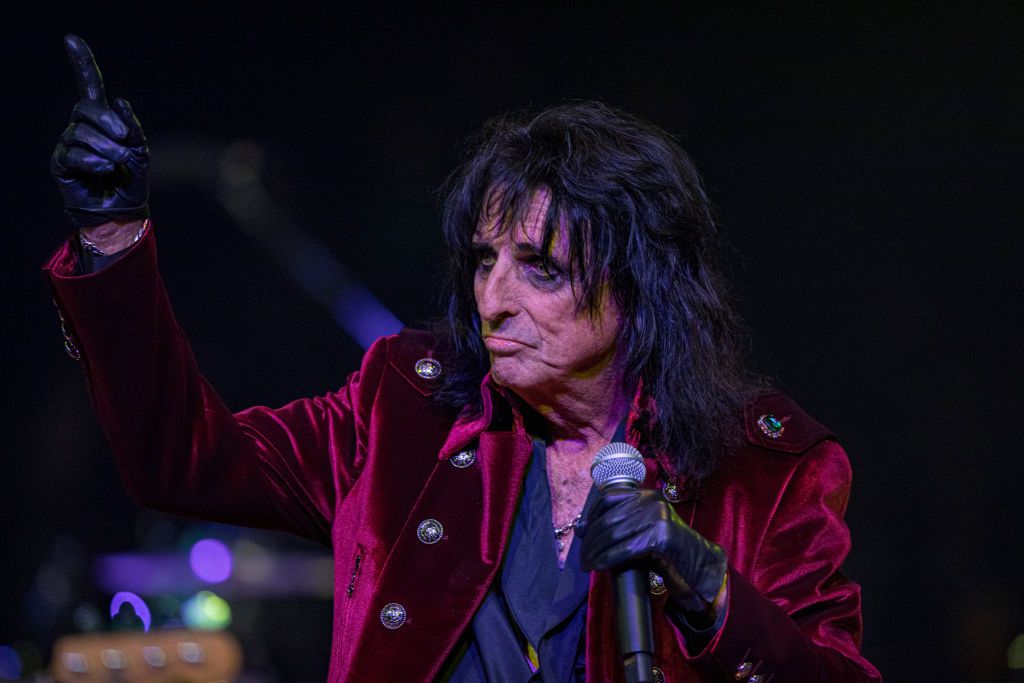 A picture of Alice Cooper performing live