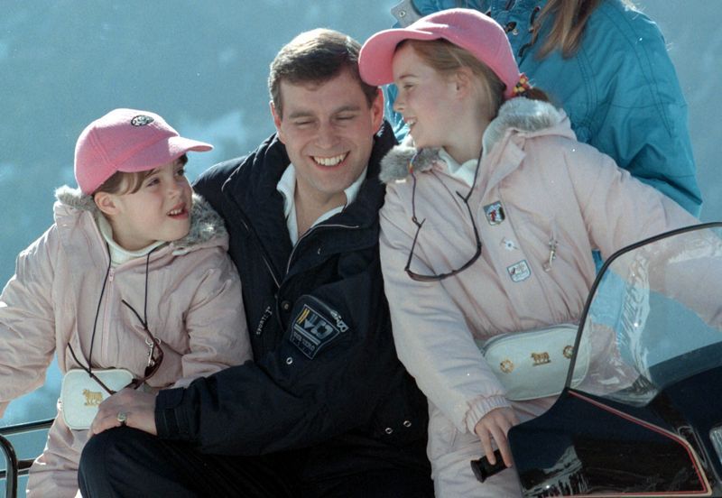 Princess Beatrice with her sister Eugenie