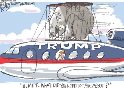 Political cartoon U.S. Trump GOP Mitt Romney