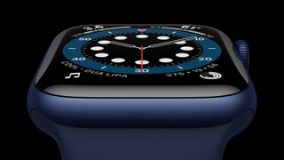 Apple Watch Series 6 Aluminum Blue Case Close Up
