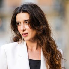 woman with air dried hair 