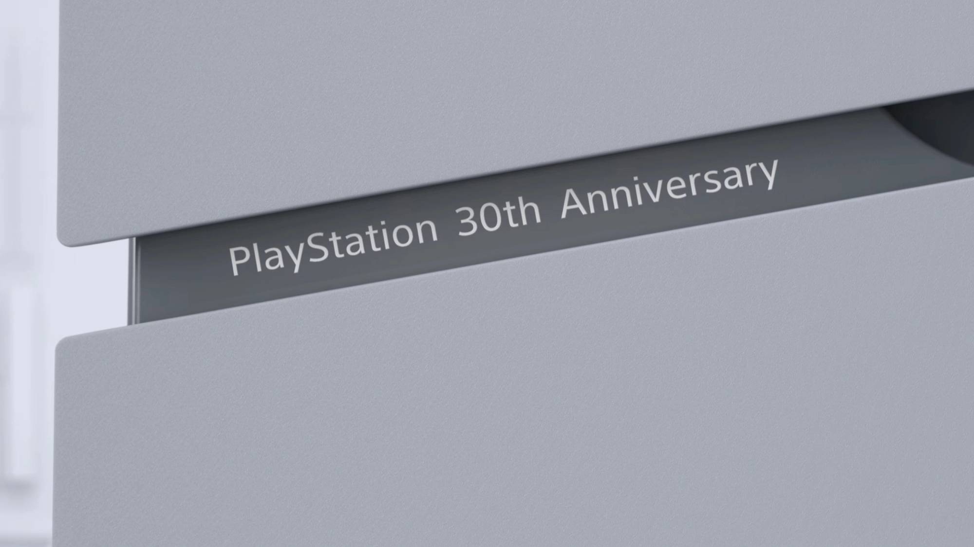 PlayStation 30th Anniversary marking on a PS5 Slim limited-edition