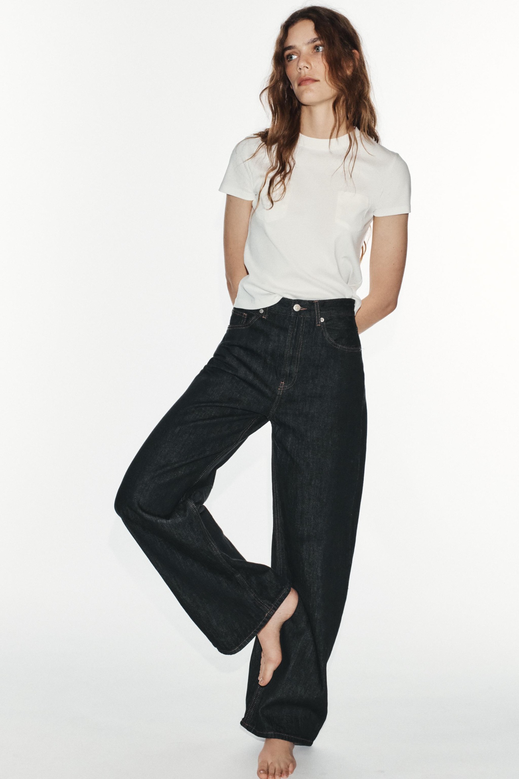 Extra Wide Leg High-Rise Trf Jeans - Black - 25 (us 0)