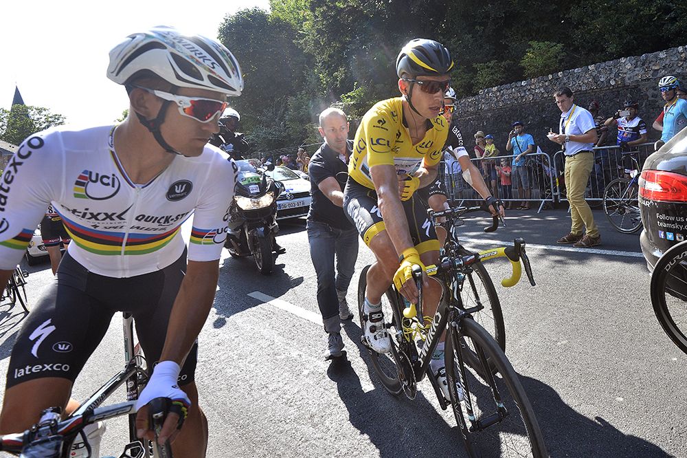 Tony Martin (Etixx-Quickstep) broke his collarbone in the stage 6 crash while leading the Tour de France