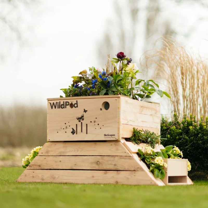 wildpod planter in a garden
