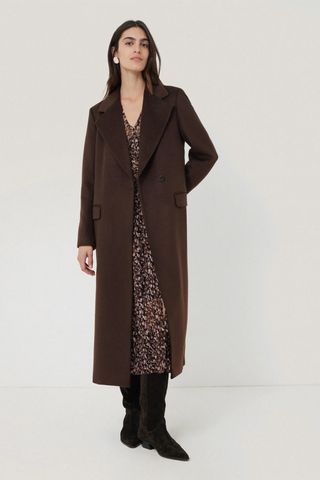 Jigsaw chocolate tailored coat