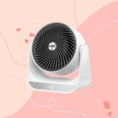 Dreo Smart Whole Room Heater 714S on a pink background