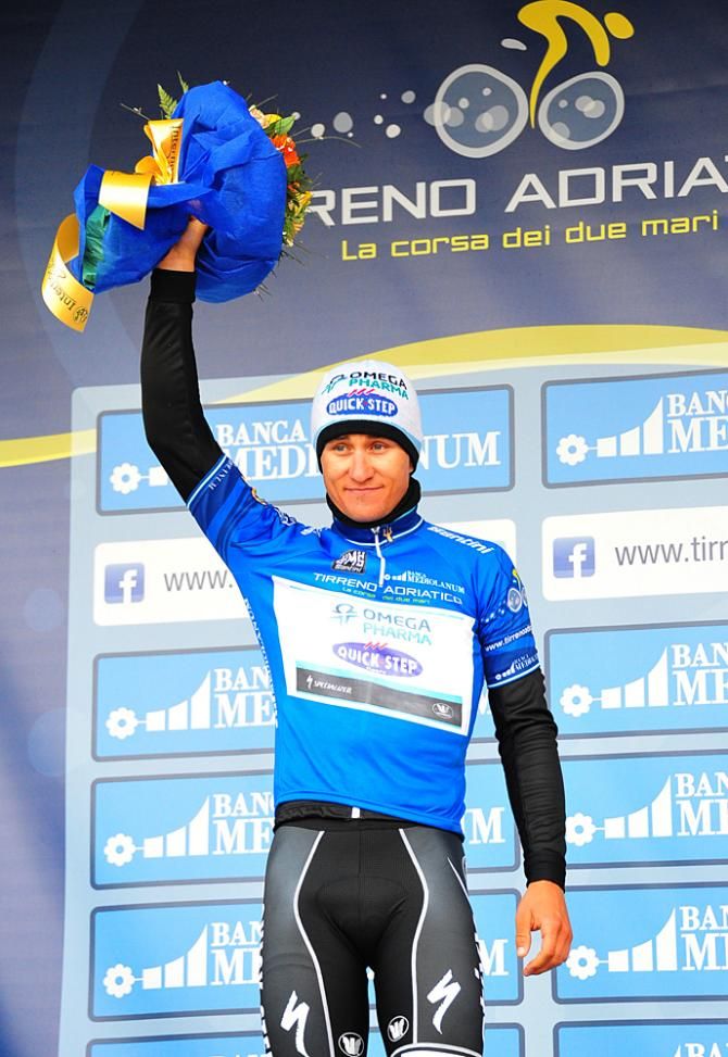 Michal Kwiatkowski (Omega Pharma-Quickstep) in the leader's jersey