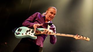 Billy Sheehan of Mr Big performs on stage at Shepherds Bush Empire on September 20, 2011 in London, United Kingdom.