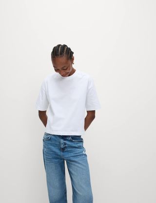 Pure Cotton Crew Neck Boxy T-Shirt