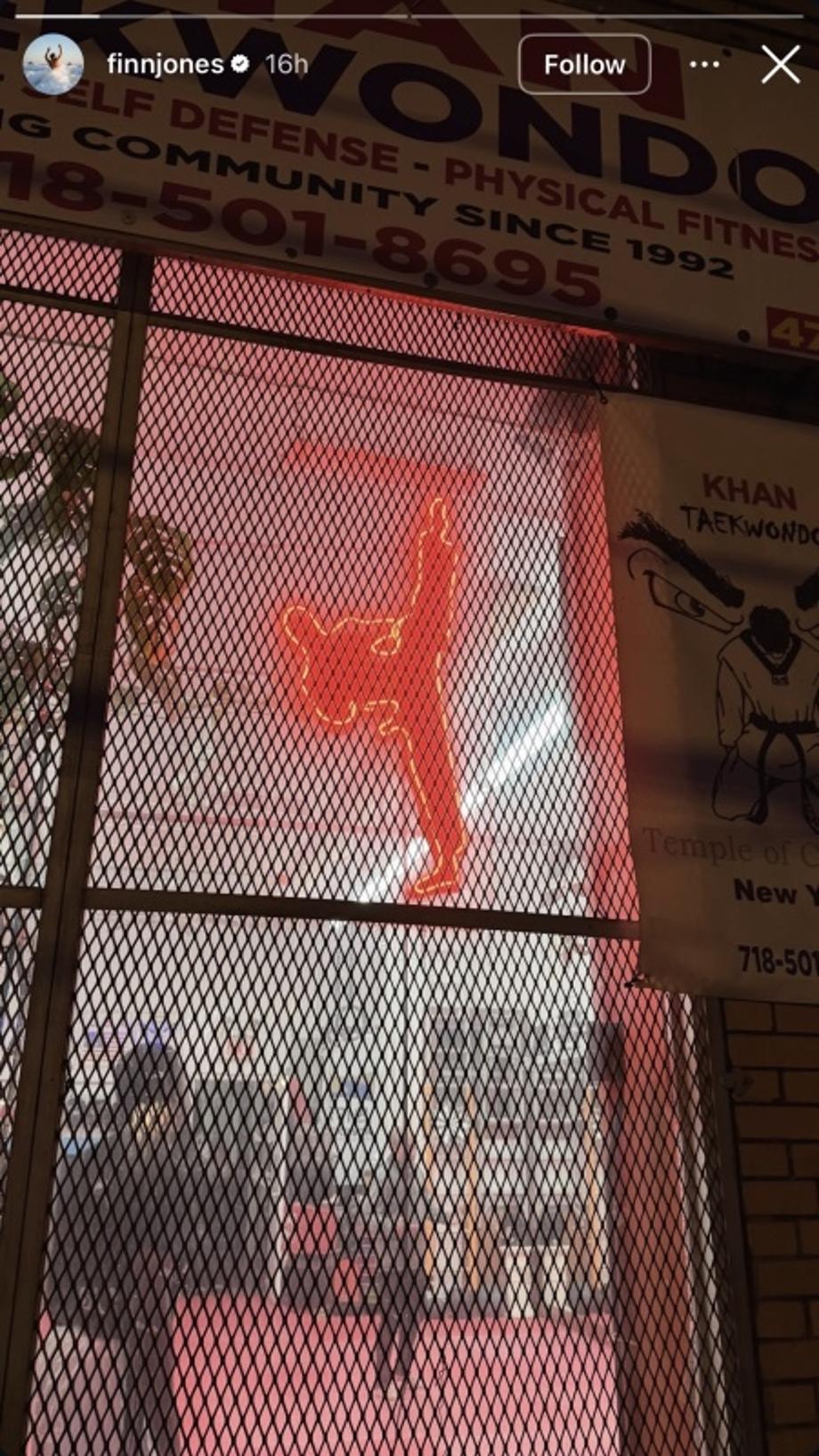 A photo of a window to a Taekwondo dojo taken by Finn Jones