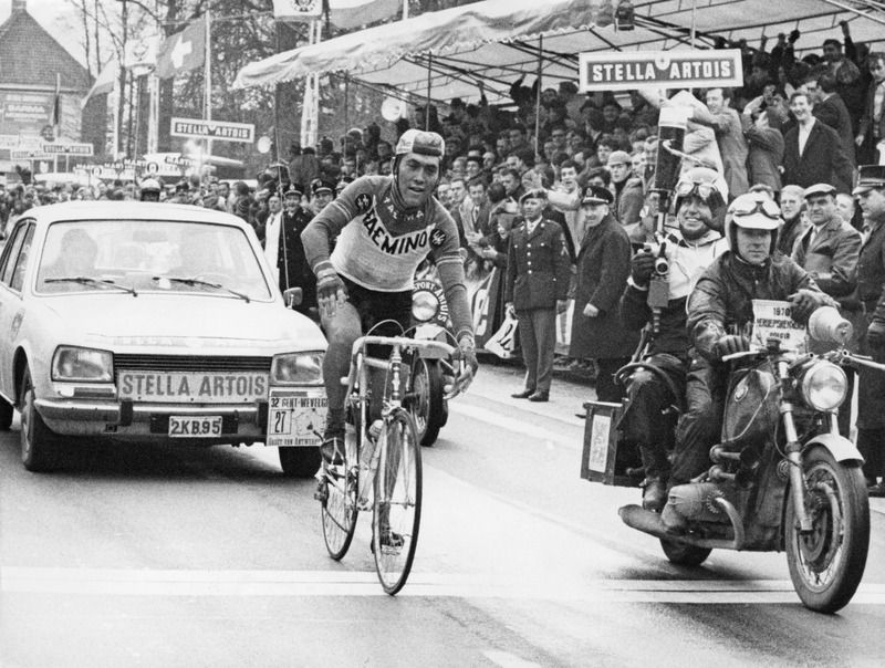 Eddy Merckx winning Gent-Wevelgem