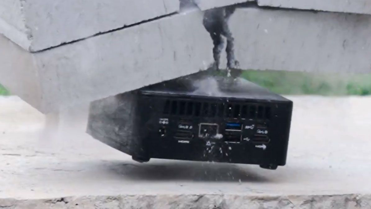 Mini PC 'violently' smashed with a sledgehammer, dragged behind a ...