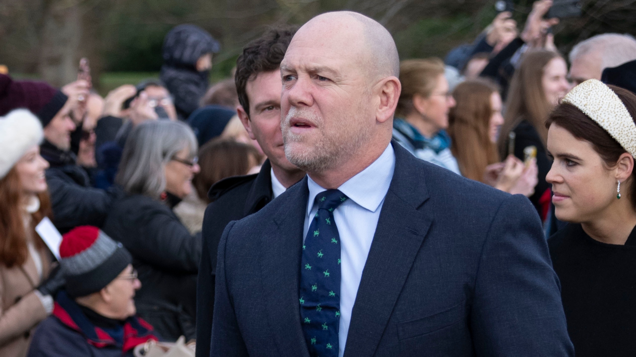 Mike Tindall attends the Christmas Day service at St Mary Magdalene Church on December 25, 2023