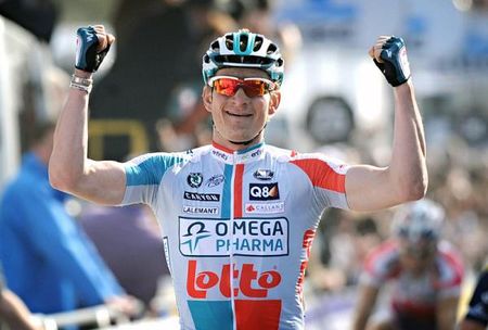 All smiles for winner André Greipel (Omega Pharma-Lotto).