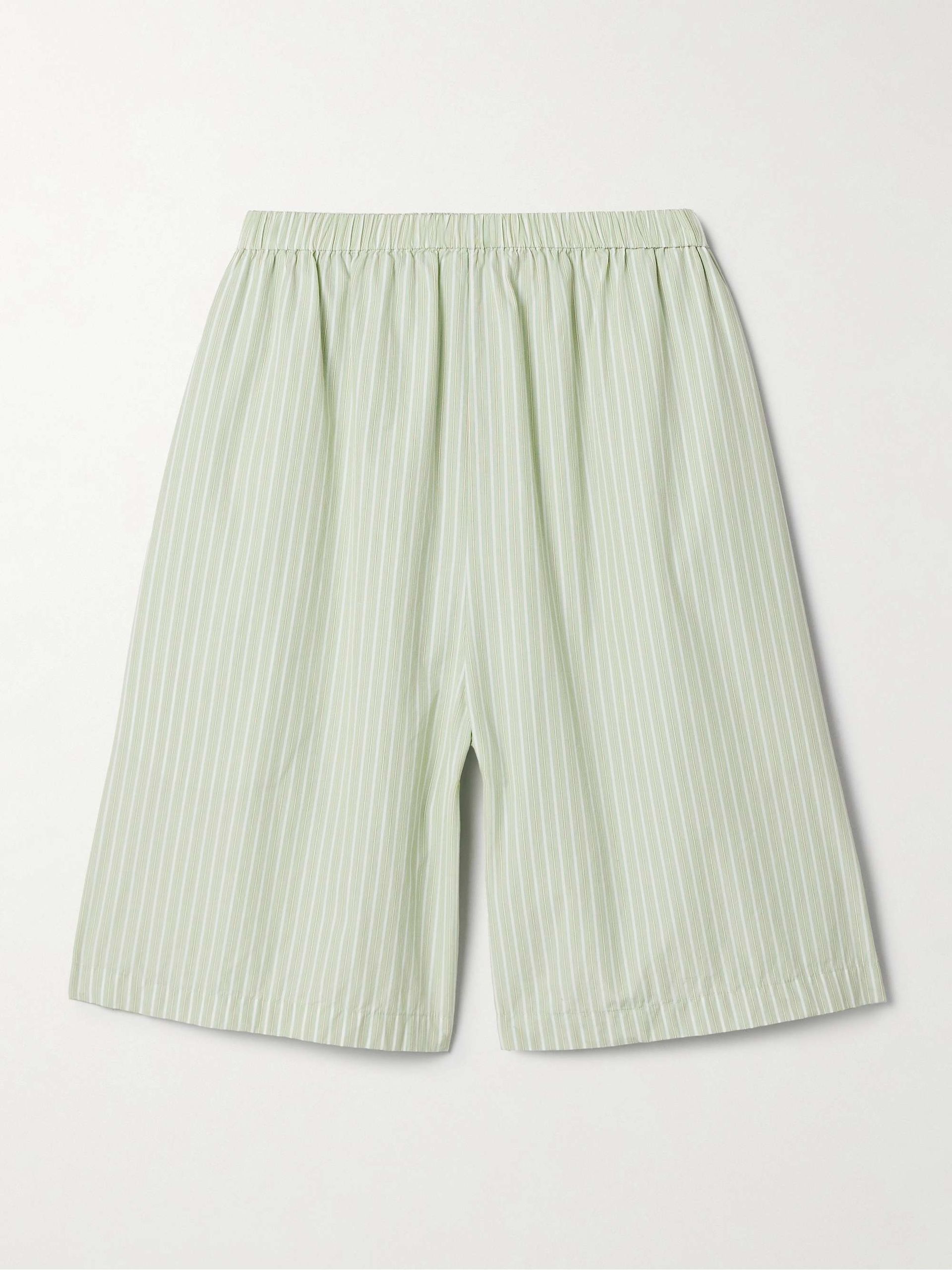 Zinnia Striped Cotton-Poplin Shorts