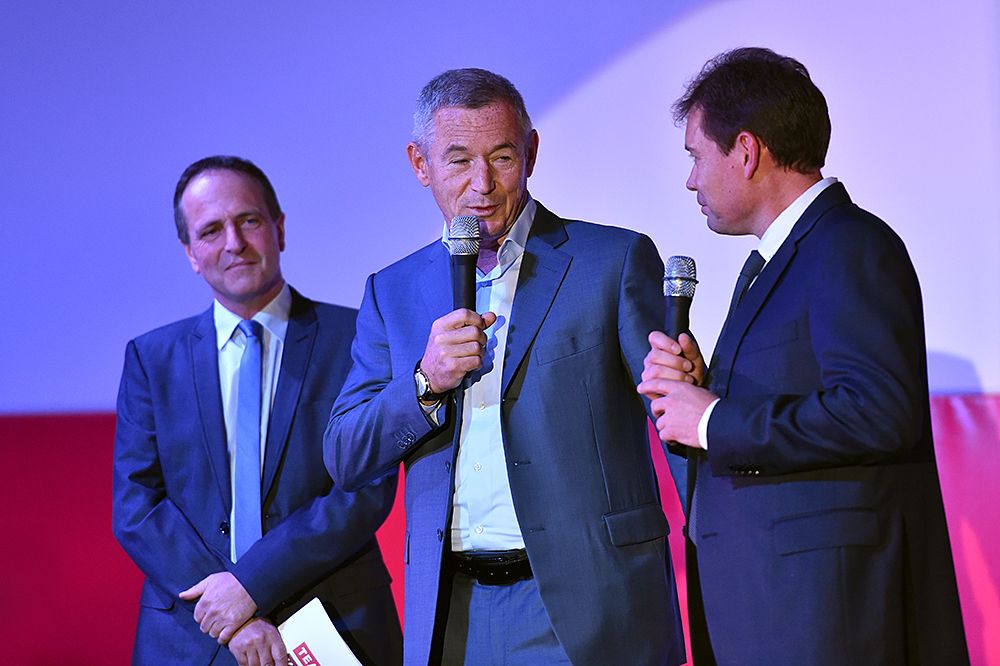 Katusha team presentation for 2016 with owner Igor Makarov and manager Viatcheslav Ekimov