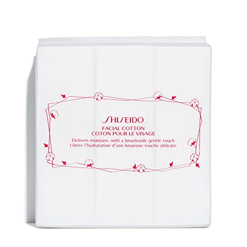 Shiseido Facial Cotton Pads - Includes 165 Squares - for Softener Application amp;amp; Makeup Removal - 100% Natural, Super Soft