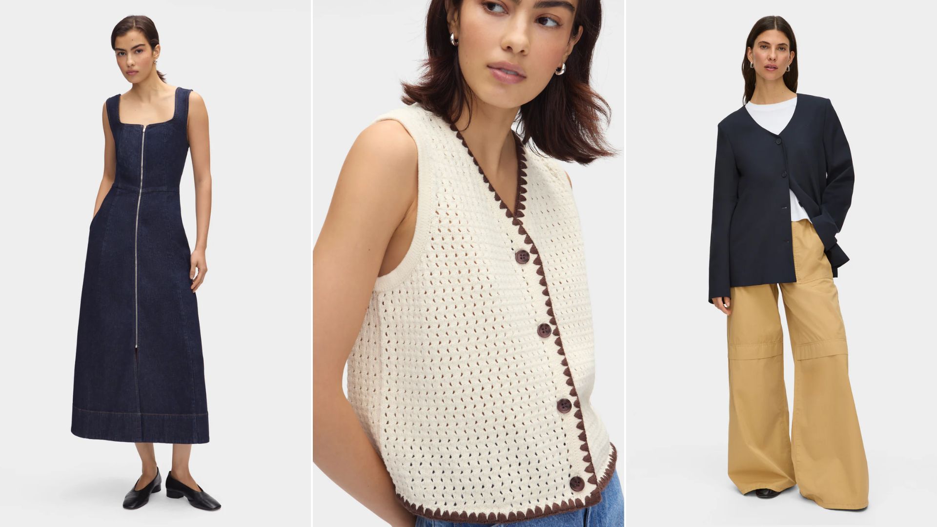 Three models wear clothing from British Clothing brand Aligne