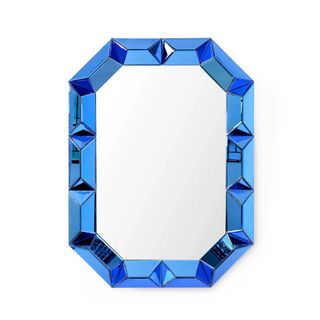 An Art Deco style mirror in blue