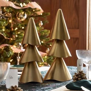 West Elm gold christmas tree ornaments
