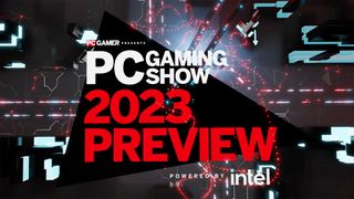 PC Gaming Show 2023 Preview logo on a black background