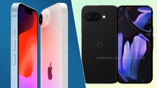 renders of the iPhone SE 4 and Pixel 9a