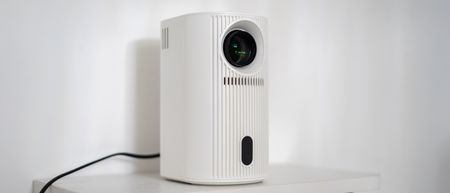 Putbecy P6 projector on a shelf